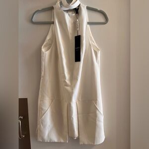 NWT AQ/AQ White Halter Sheath Dress